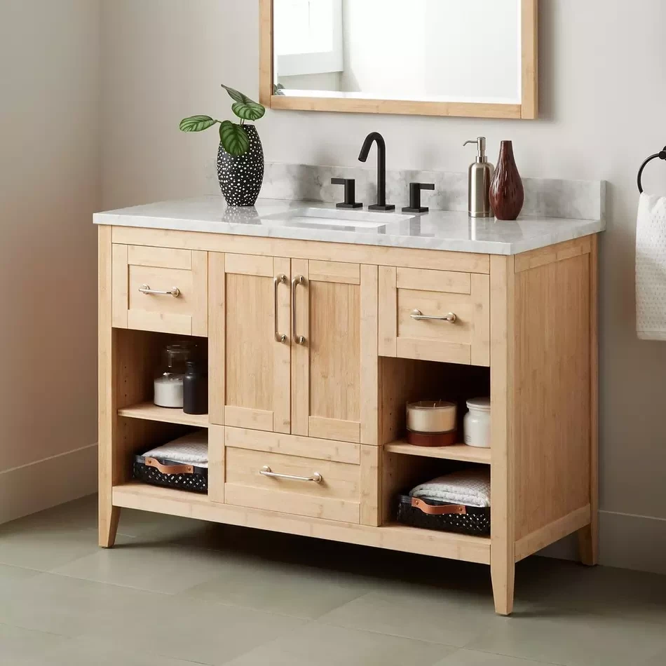 Modern Solid Wood Bathroom Cabinet Modern Solid Wood Bathroom Cabinet